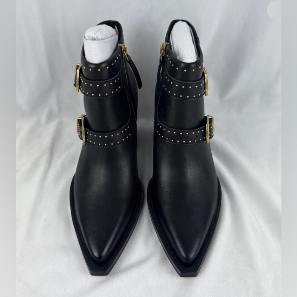 Dolce Vita Ronnie Black Leather Ankle Boots | Gold Studs | 6.5 | NIB 🌟Rare🌟 - Picture 13 of 16